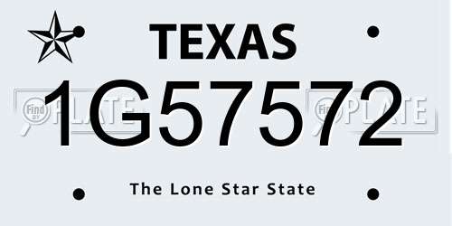 1G57572 Texas License Plate