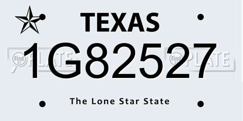 1G82527 Texas License Plate