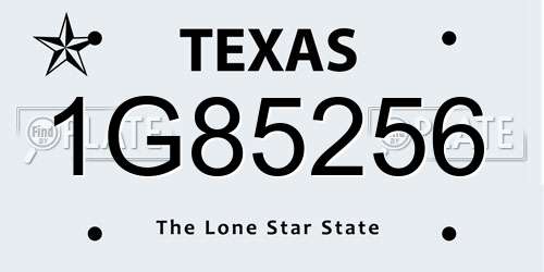 1G85256 Texas License Plate