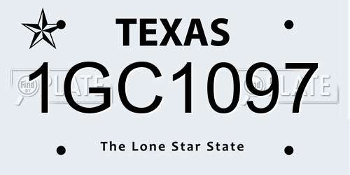1GC1097 Texas License Plate