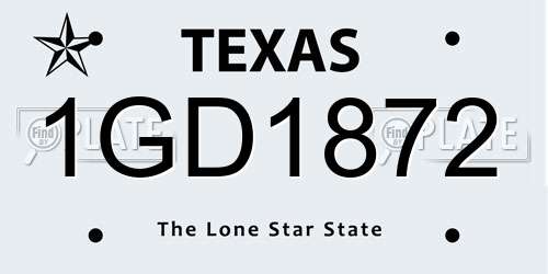 1GD1872 Texas License Plate