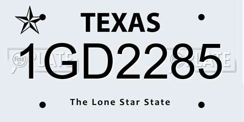 1GD2285 Texas License Plate