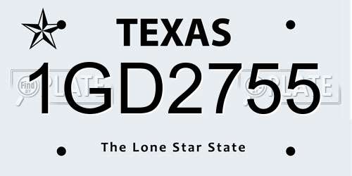 1GD2755 Texas License Plate
