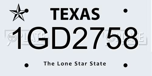 1GD2758 Texas License Plate