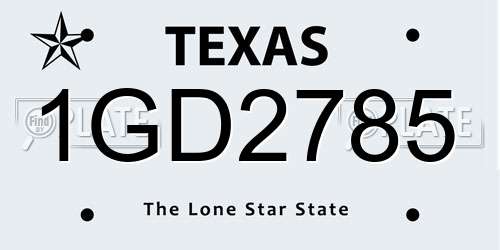 1GD2785 Texas License Plate