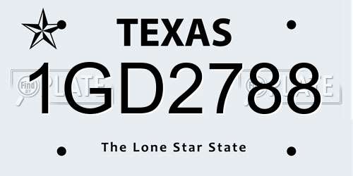 1GD2788 Texas License Plate