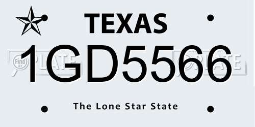 1GD5566 Texas License Plate
