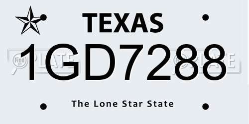 1GD7288 Texas License Plate