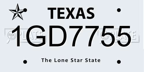 1GD7755 Texas License Plate