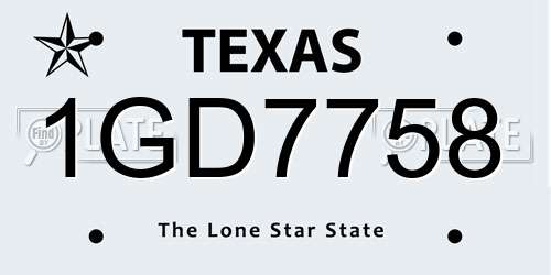 1GD7758 Texas License Plate