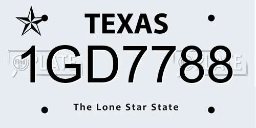 1GD7788 Texas License Plate