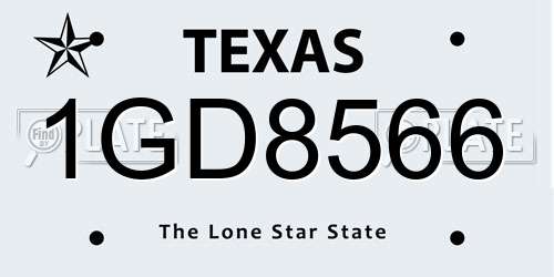 1GD8566 Texas License Plate