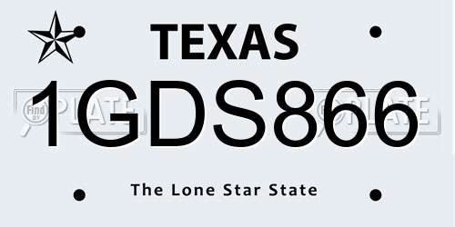 1GDS866 Texas License Plate