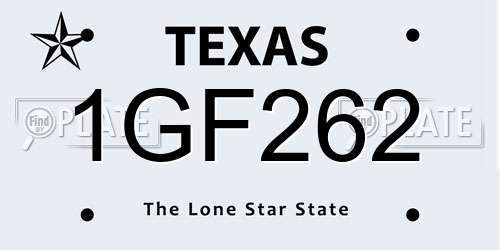 1GF262 Texas License Plate