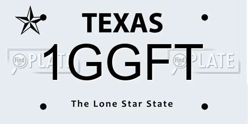 1GGFT Texas License Plate