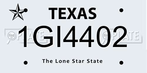 1GI4402 Texas License Plate