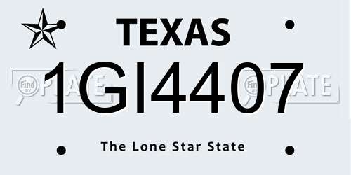1GI4407 Texas License Plate