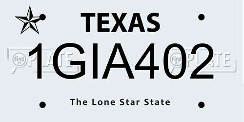 1GIA402 Texas License Plate