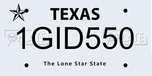 1GID550 Texas License Plate