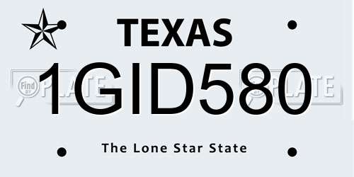 1GID580 Texas License Plate