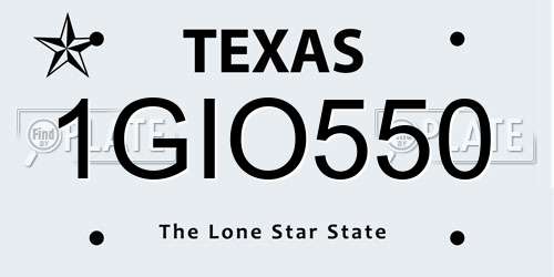 1GIO550 Texas License Plate