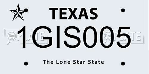 1GIS005 Texas License Plate