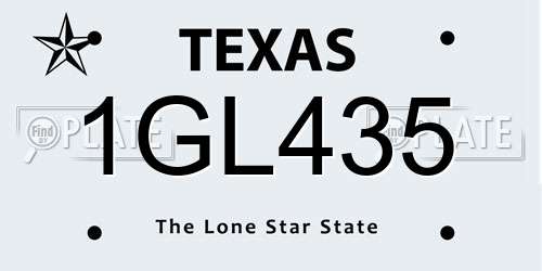1GL435 Texas License Plate
