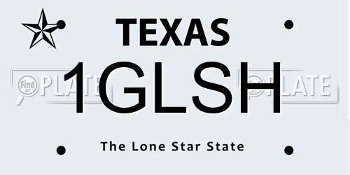 1GLSH Texas License Plate
