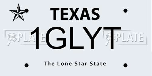 1GLYT Texas License Plate