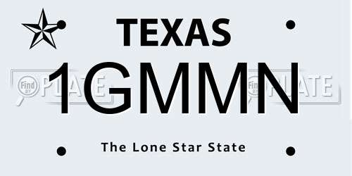 1GMMN Texas License Plate