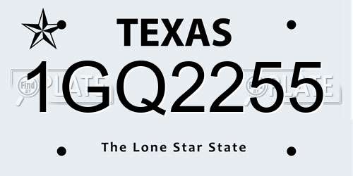 1GQ2255 Texas License Plate