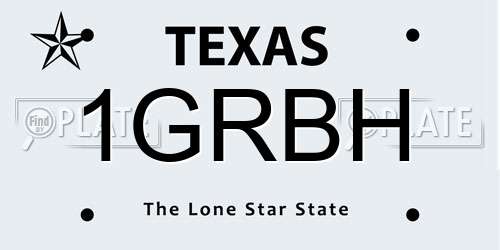 1GRBH Texas License Plate