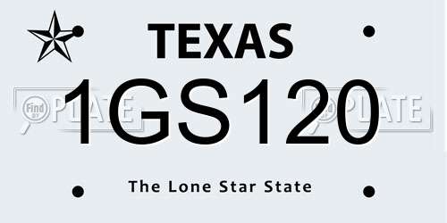 1GS120 Texas License Plate