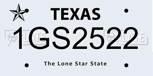 1GS2522 Texas License Plate