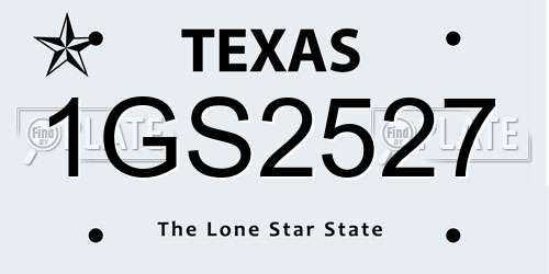 1GS2527 Texas License Plate