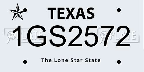 1GS2572 Texas License Plate