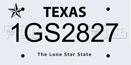 1GS2827 Texas License Plate