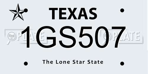 1GS507 Texas License Plate