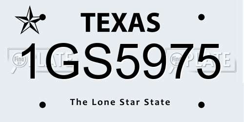 1GS5975 Texas License Plate