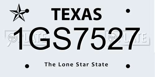 1GS7527 Texas License Plate