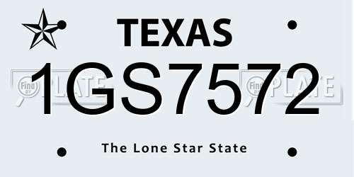 1GS7572 Texas License Plate