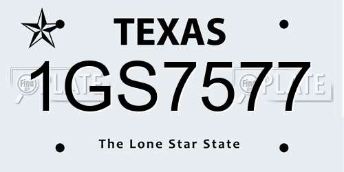 1GS7577 Texas License Plate