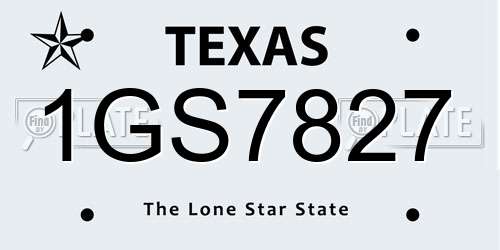 1GS7827 Texas License Plate