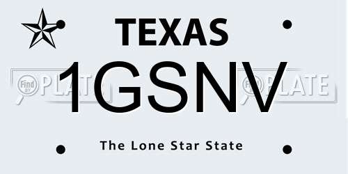 1GSNV Texas License Plate