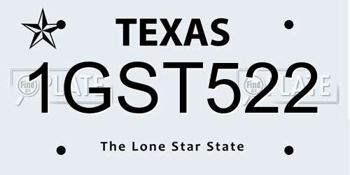 1GST522 Texas License Plate