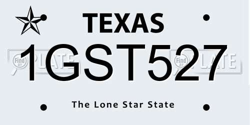 1GST527 Texas License Plate