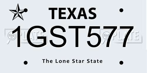 1GST577 Texas License Plate