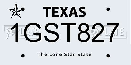 1GST827 Texas License Plate