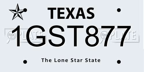 1GST877 Texas License Plate