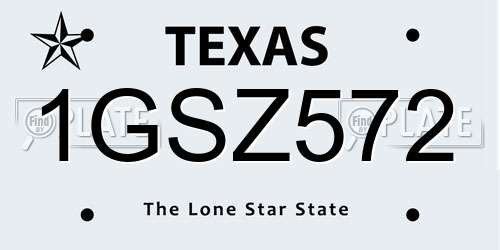 1GSZ572 Texas License Plate
